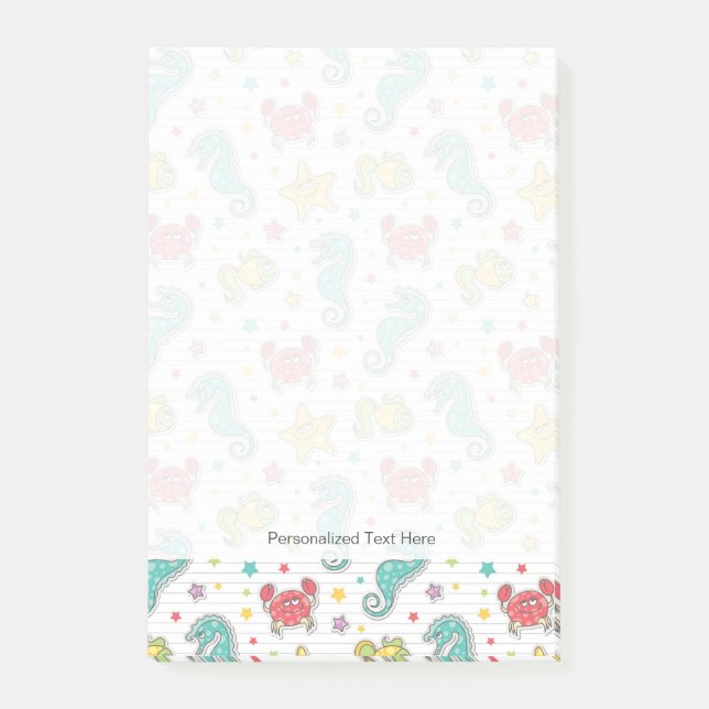 mönster av havsvarelser post-it block (Framsida)