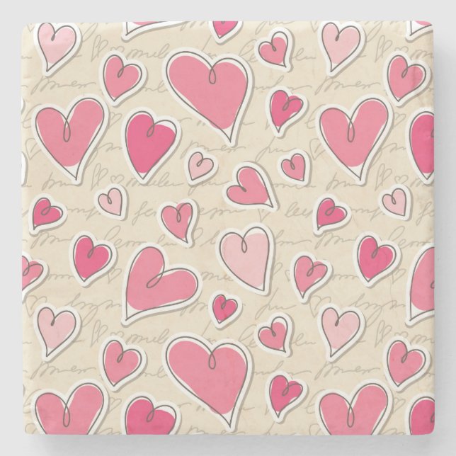 Mönster av hjärtor underlägg sten (Framsidan)