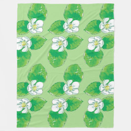 mönster av jordgubbblommor fleecefilt