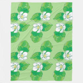 mönster av jordgubbblommor fleecefilt