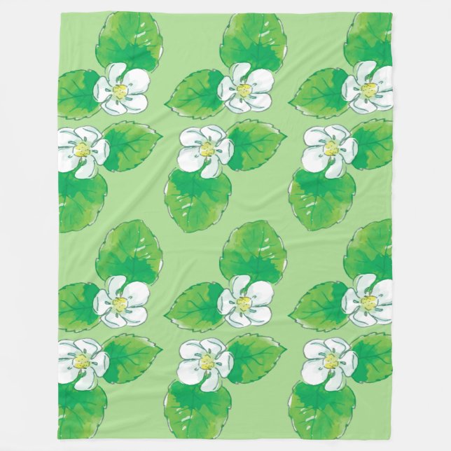 mönster av jordgubbblommor fleecefilt (Framsidan)