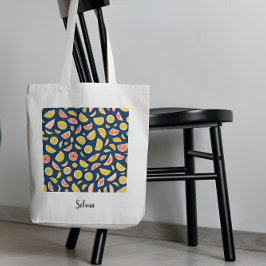 Mönster av juicy citons Tote Bag Tygkasse