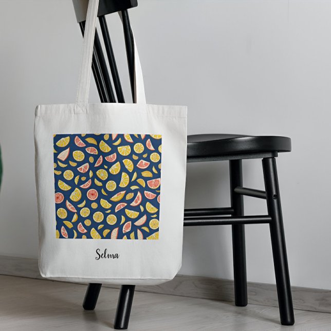 Mönster av juicy citons Tote Bag Tygkasse (Skapare uppladdad)
