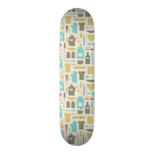 Mönster av kökverktyg old school skateboard bräda 18 cm