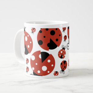 Mönster av ladybugs, Cute Ladybugs, Red Ladybugs Jumbo Mugg