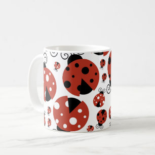 Mönster av ladybugs, Cute Ladybugs, Red Ladybugs Kaffemugg