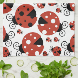 Mönster av ladybugs, Cute Ladybugs, Red Ladybugs Kökshandduk
