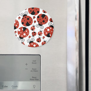 Mönster av ladybugs, Cute Ladybugs, Red Ladybugs Magnet