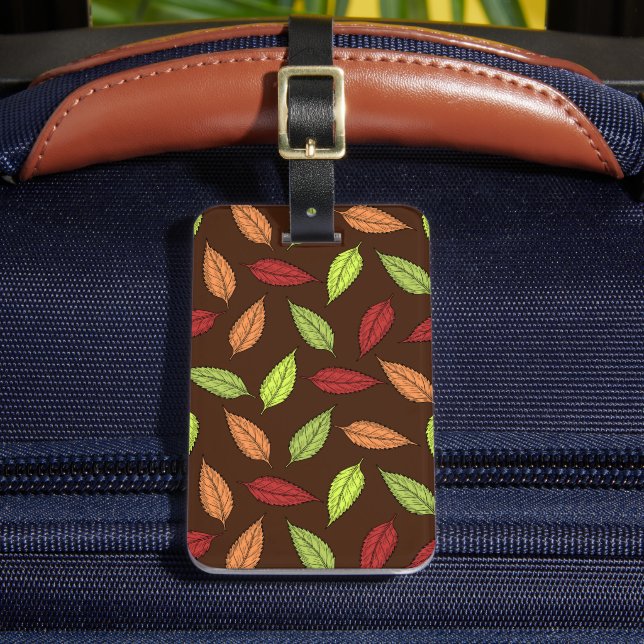 Mönster av Löv, färgstarka Löv, Höst löv Bagagebricka (Framsida Insitu 2)