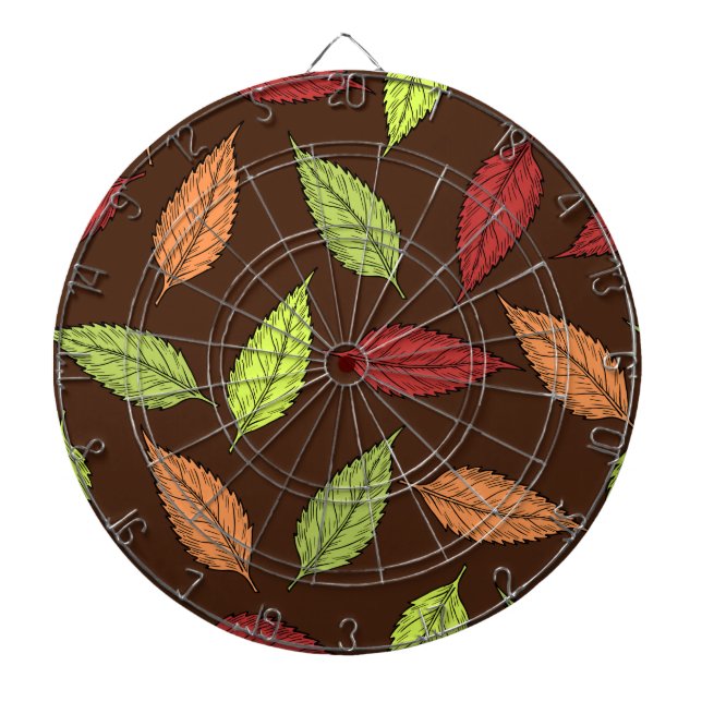 Mönster av Löv, färgstarka Löv, Höst löv Darttavla (Framsidan)