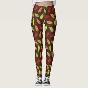 Mönster av Löv, färgstarka Löv, Höst löv Leggings