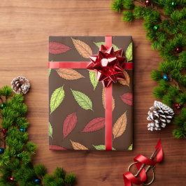 Mönster av Löv, färgstarka Löv, Höst löv Presentpapper