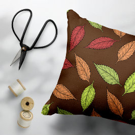 Mönster av Löv, färgstarka Löv, Höst löv Prydnadskudde
