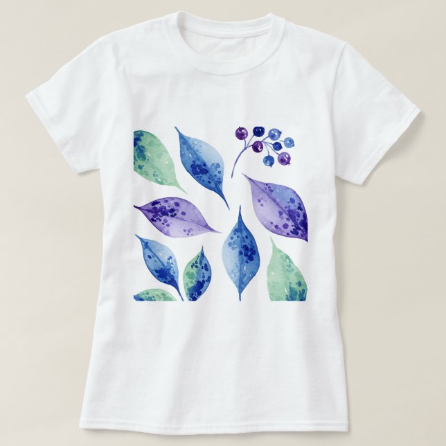  Mönster av löv och bär  T Shirt (Design framsida)