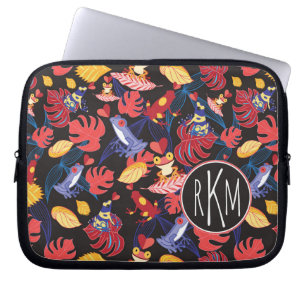 Mönster av monogramen för älskaregrodor laptop sleeve