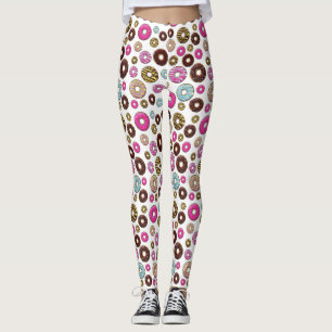 Mönster av nötter, färgade donötter, sprinkler leggings