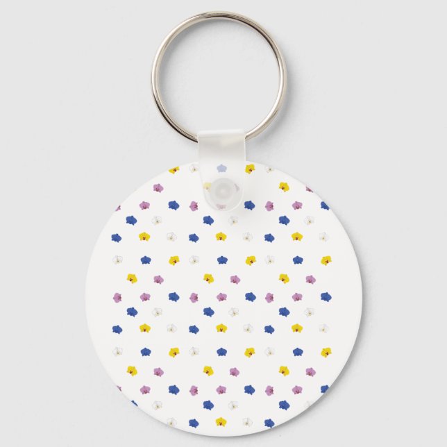 Mönster av olika orkidéer nyckelring (Framsida)