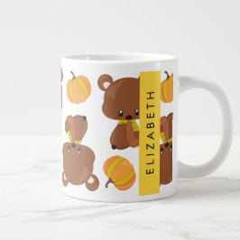 Mönster av päron, kuddar, pumpa, ditt namn jumbo mugg