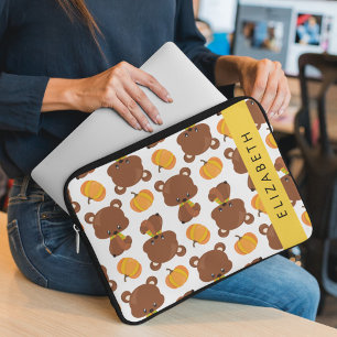 Mönster av päron, kuddar, pumpa, ditt namn laptop fodral