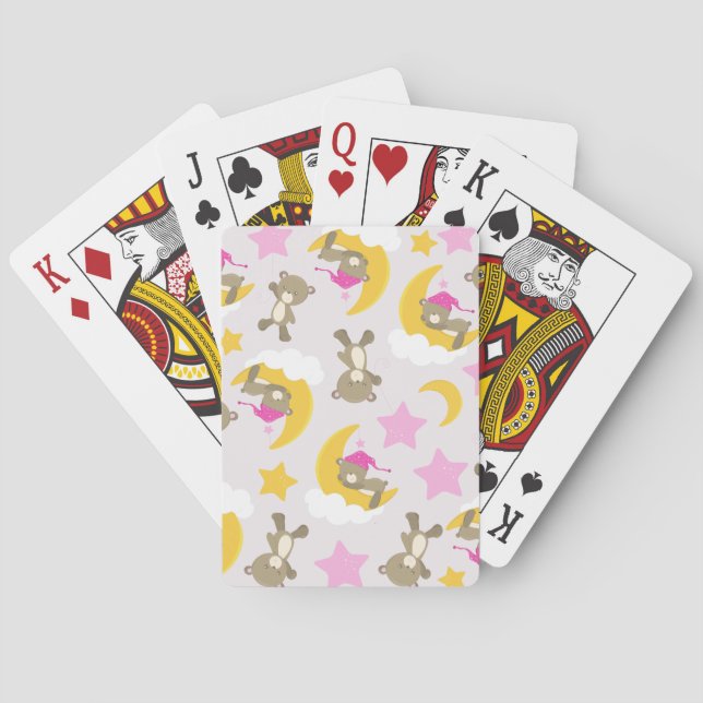 Mönster av päron, Nallar, kugghjul, stjärnor Casinokort (Baksidan)