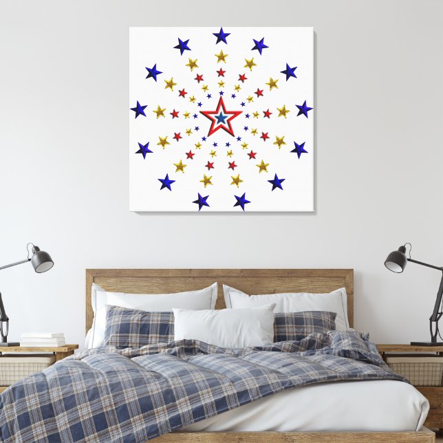 Mönster av patriotiska stjärnor canvastryck (Insitu (sovrum))