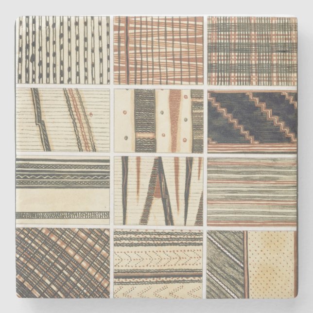 Mönster av Polynesian tapa från kock Underlägg Sten (Framsidan)