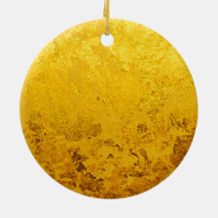 MÖNSTER AV RENT GULD / guldblad Julgransprydnad Keramik