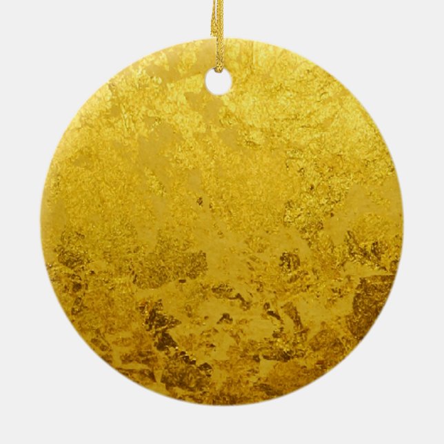 MÖNSTER AV RENT GULD / guldblad Julgransprydnad Keramik (Baksidan)