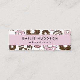 Mönster av Rosa Donuts, kummel, bakverk Mini Visitkort