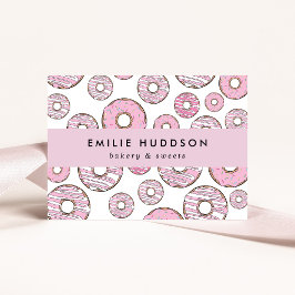Mönster av Rosa Donuts, kummel, bakverk Visitkort
