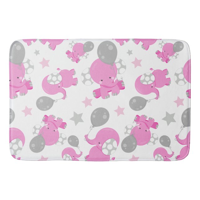Mönster av Rosa elefanter, cute Elephants, stjärno Badrumsmatta (Framsidan)
