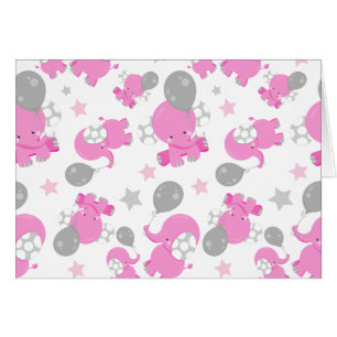 Mönster av Rosa elefanter, cute Elephants, stjärno Hälsningskort