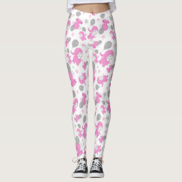 Mönster av Rosa elefanter, cute Elephants, stjärno Leggings