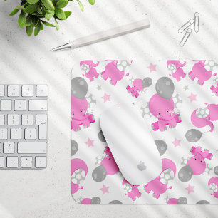 Mönster av Rosa elefanter, cute Elephants, stjärno Musmatta