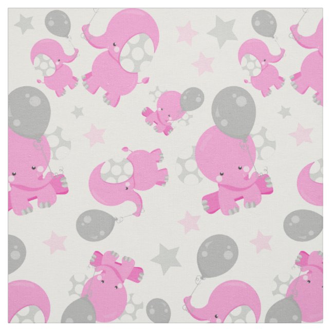 Mönster av Rosa elefanter, cute Elephants, stjärno Tyg (Provkarta)