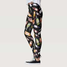 Mönster av spritflaskor leggings