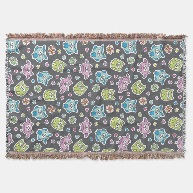 mönster av tecknadugglor mysfilt (Framsidan)