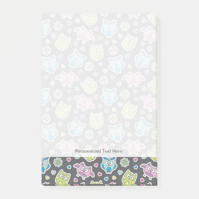 mönster av tecknadugglor post-it block (Framsida)