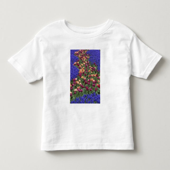 Mönster av tulpaner och druvhyacintblommor, tröja (Framsida)