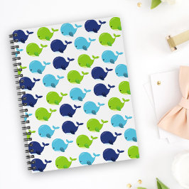 Mönster av valar, kutvalar, havsdjur anteckningsbok
