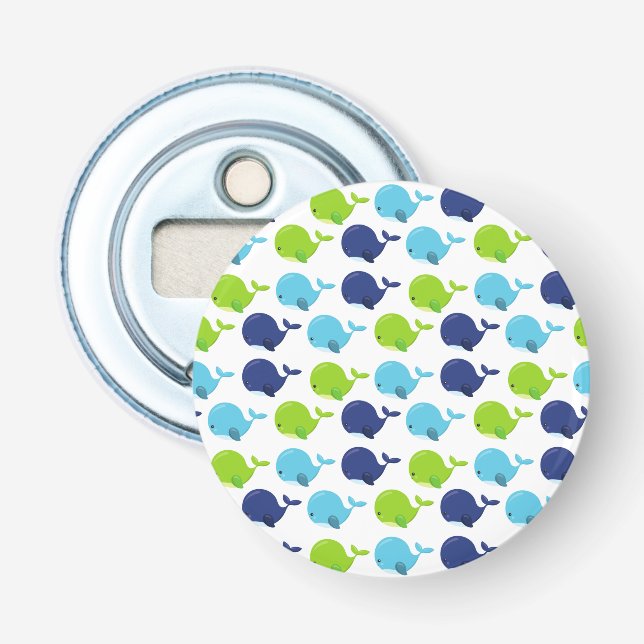 Mönster av valar, kutvalar, havsdjur flasköppnare (Framsidan)