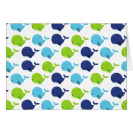 Mönster av valar, kutvalar, havsdjur hälsningskort