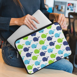 Mönster av valar, kutvalar, havsdjur laptop fodral