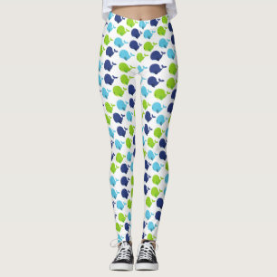 Mönster av valar, kutvalar, havsdjur leggings