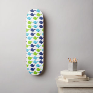 Mönster av valar, kutvalar, havsdjur mini skateboard bräda 18,5 cm