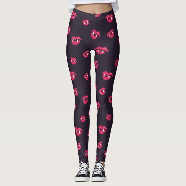 Mönster av vampyrmusslor och fanor leggings (Framsida)