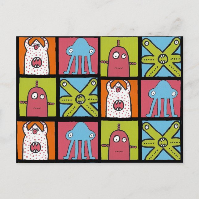 monster b, monster b, monster b, monster b vykort (Framsida)