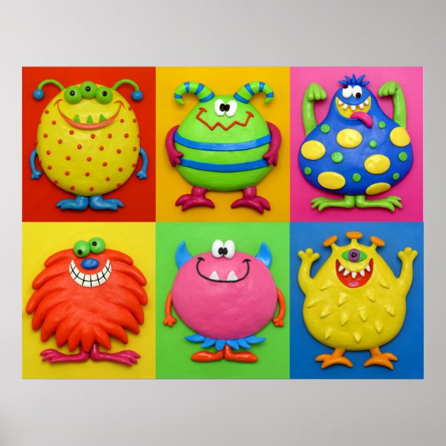 Monster Baby Boy Förlossning Nursery Poster (Framsidan)