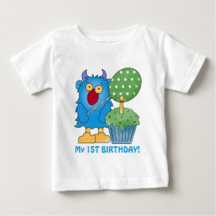 Monster baby första födelsedag tee shirt