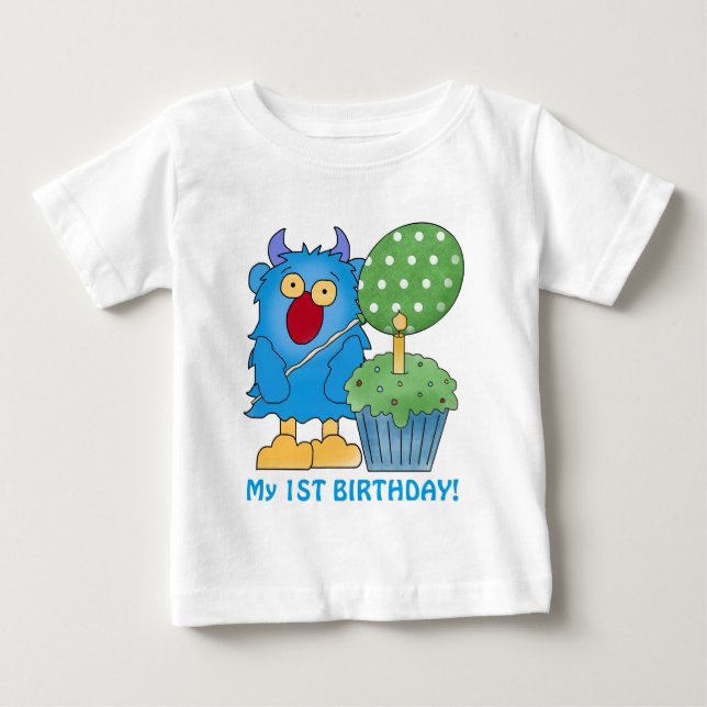 Monster baby första födelsedag tee shirt (Framsida)